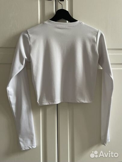 Лонгслив топ укороченный белый женский