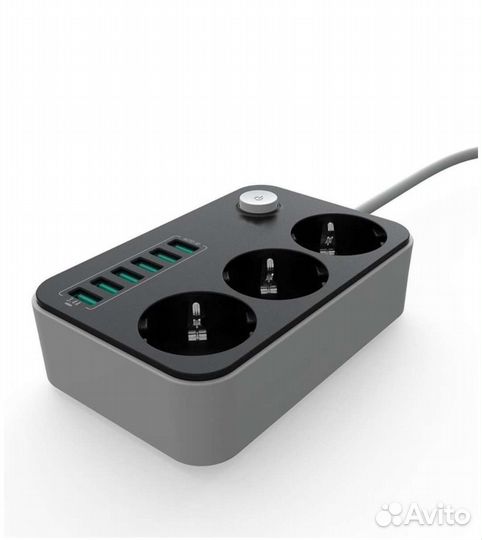 Сетевой фильтр с защитой, смарт USB зарядкой