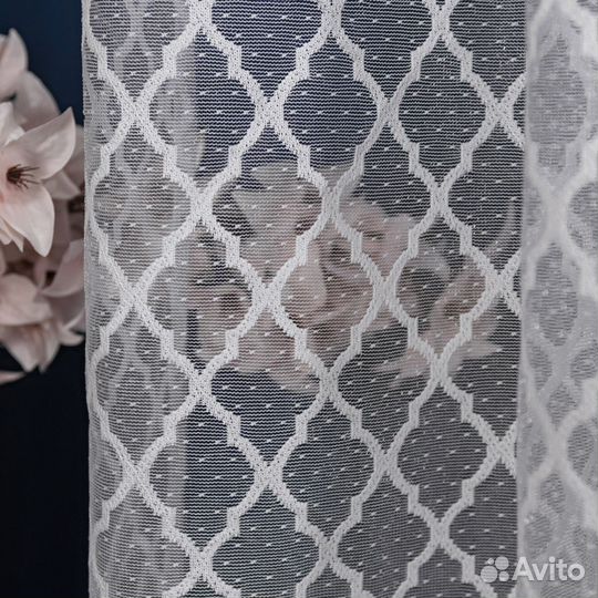 Тюль Лира белый пошив