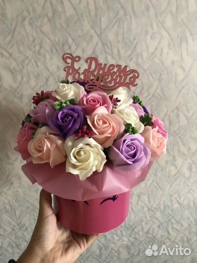 Букет из мыльных роз