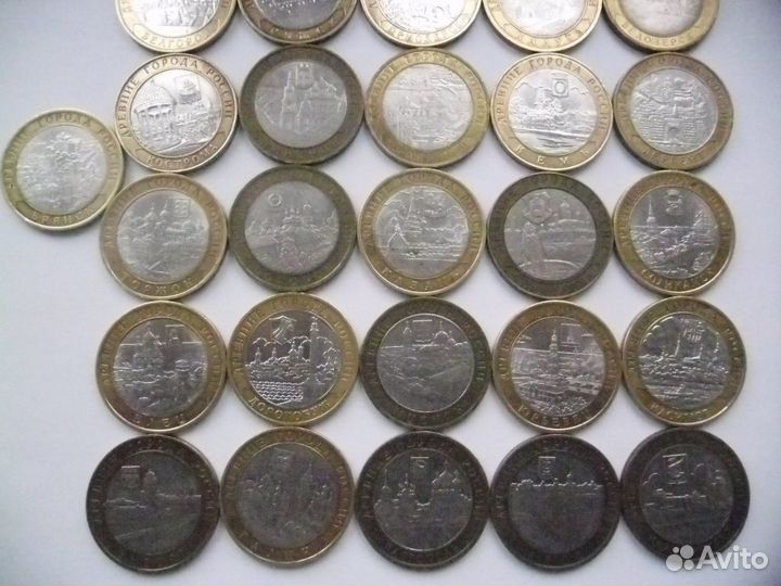10 рублей биметалл.города-31шт.,31 разновидность