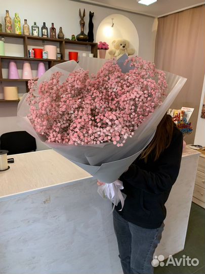 Букет из розовой гипсофилы 15 веток с доставкой