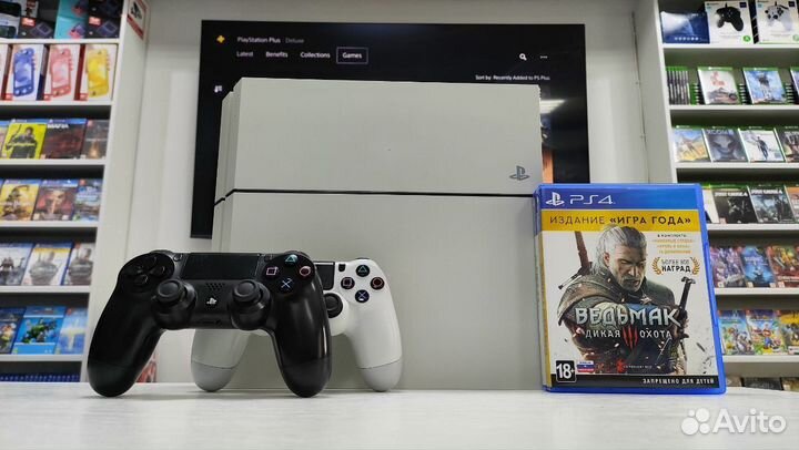 PS4 + 2 геймпада + Fifa 23 и Ведьмак