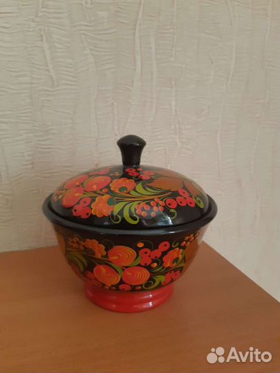 Сахарница Золотая Хохлома