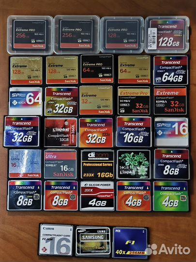 Карты памяти CompactFlash CF (от 16MB до 256GB)
