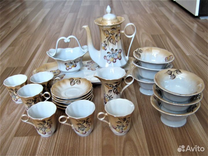 Кофейный набор с подносом, завода Коростень