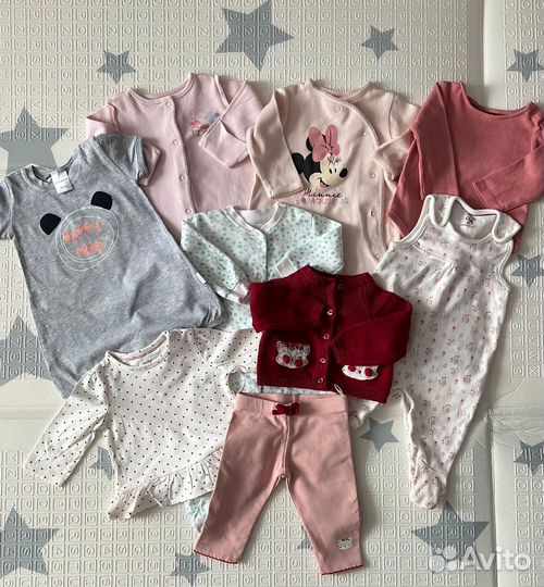 Одежда пакетом для девочки 0-3 мес