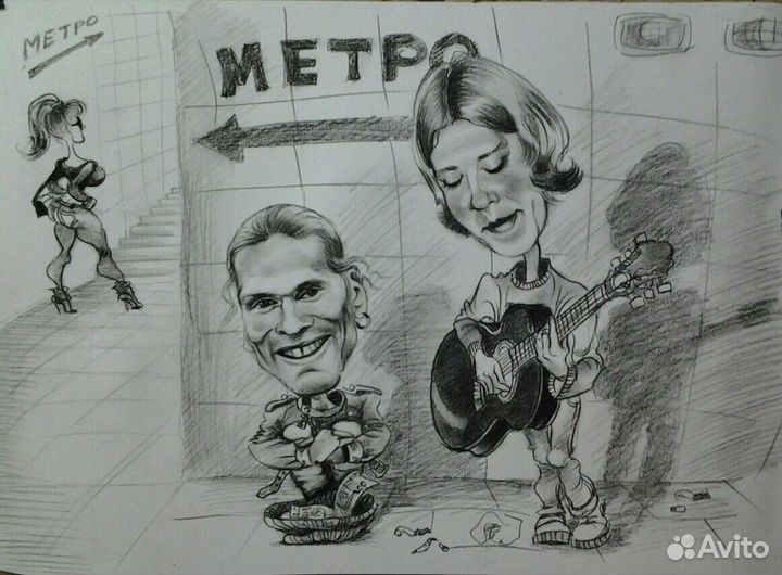 Портрет, шарж с фото