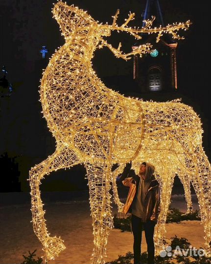 Светодиодные фигуры Оленей для уличного оформления