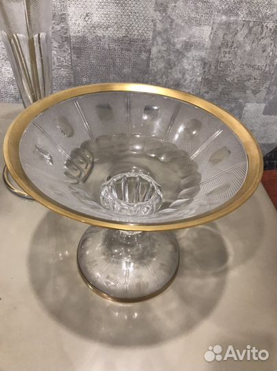 Хрустальная ваза Чехия, фруктовница