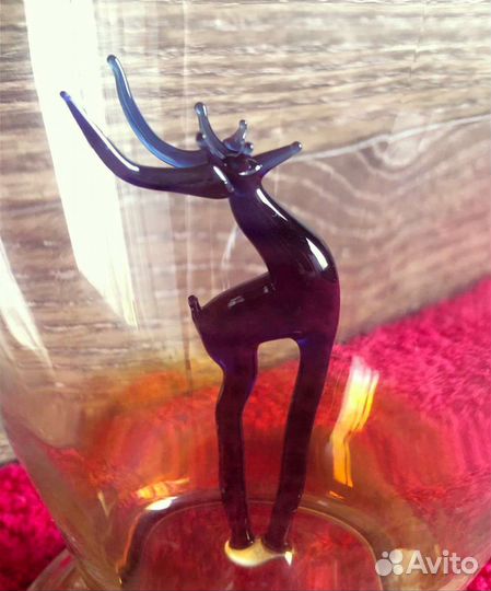 Штоф хрустальный с оленем. СССР