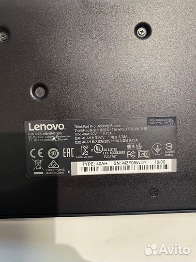 Докстанция для Lenovo thinkpad 40AH