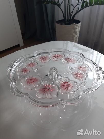 Блюдо для торта Walther glas Flower fancies Rose