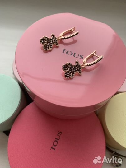 Серьги Tous цирконы