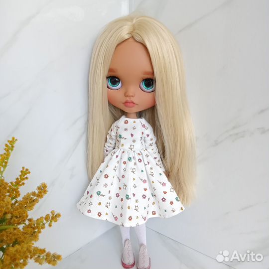 Одежда для кукол Блайз/Blythe (платье + гольфики)