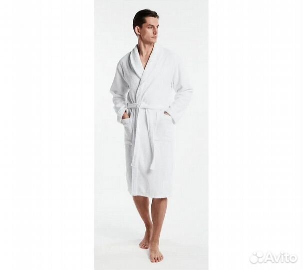 Халат махровый мужской Home One белый, размер 50