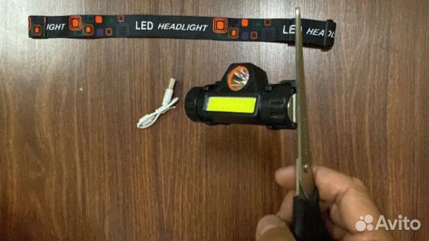 Фонарик налобный аккумуляторный с магнитом