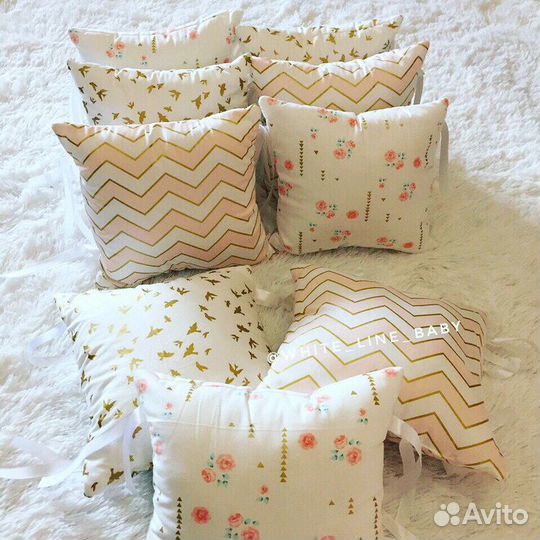 Бортики подушки в кроватку 12 штук