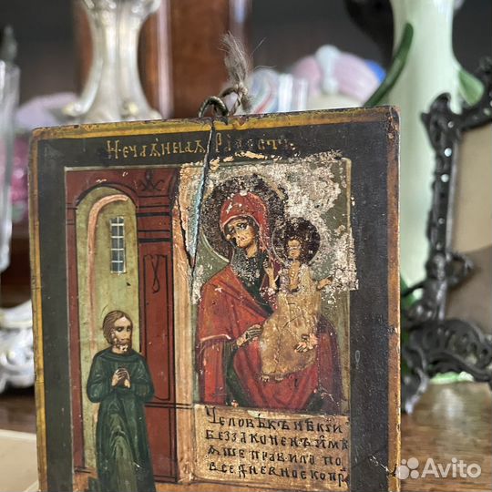 Старинная икона Богоматерь нечаянная радость