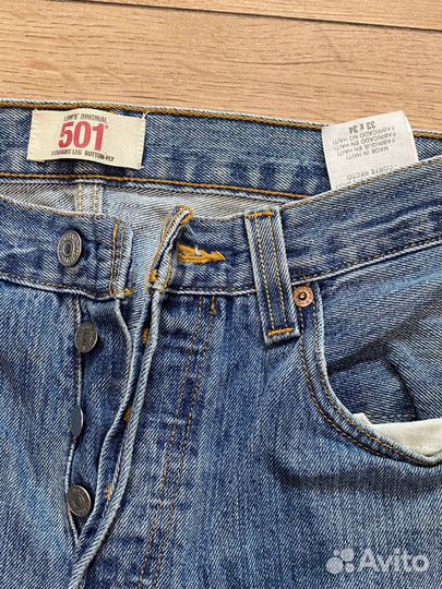 Джинсы Levis 501 33/34 голубые