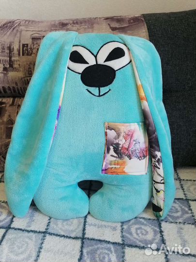 Мягкая игрушка подушка зайка