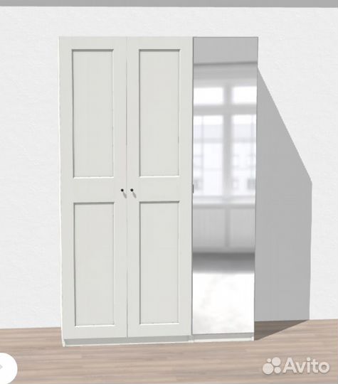 Шкаф IKEA Pax с распашными дверьми Vikidal/ Grimo