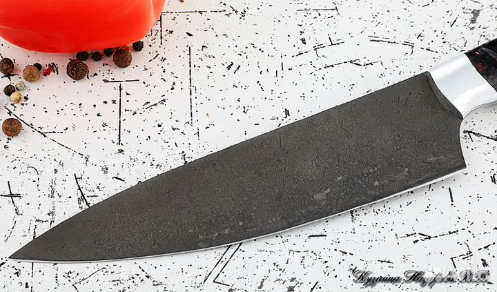 Поварской нож № 12 сталь Х12мф акрил коричневый