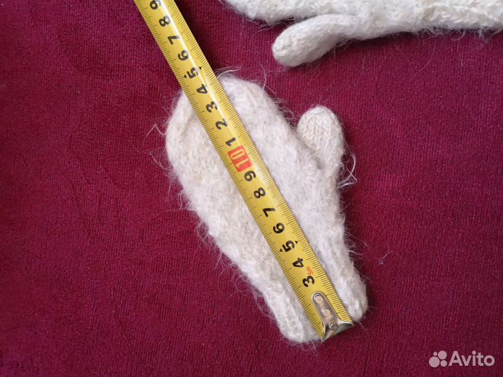 Варежки из шерсти кролика на 1.5-2 года