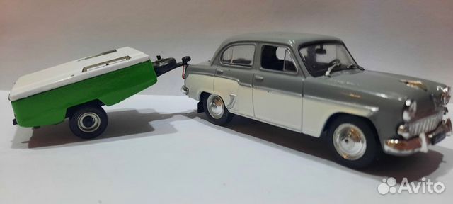 Машинка коллекционная. Москвич-407 с прицепом Скиф