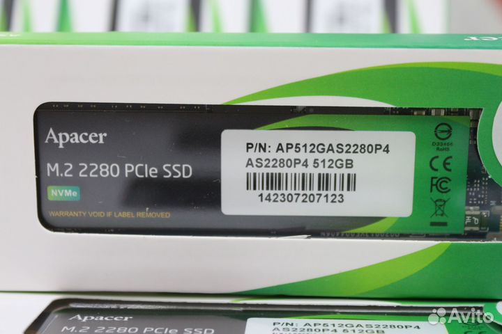 SSD M.2 Apacer 512 гб nvme (AP512GAS2280P4-1)