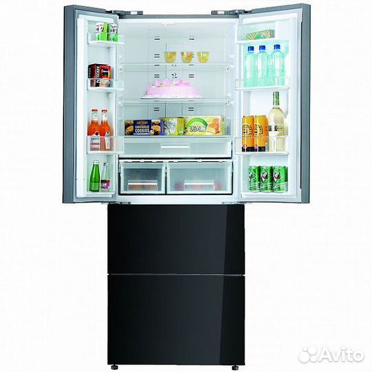 Холодильник tesler RFD-360I black glass