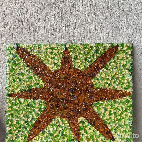 Картина из морского стекла ручной работы