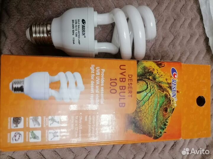 Ультрафиолетовая лампа Новая для черепах и ящериц