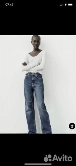 Джинсы zara 34 прямые