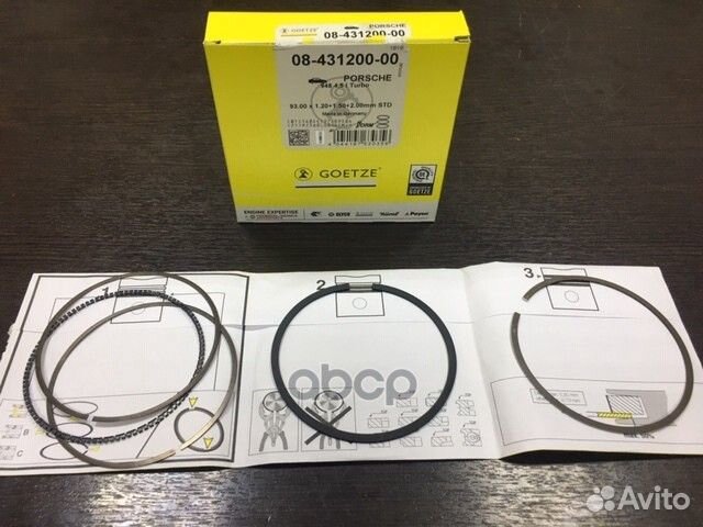 08-431200-00 Кольца поршневые porsche d93 1.2-1