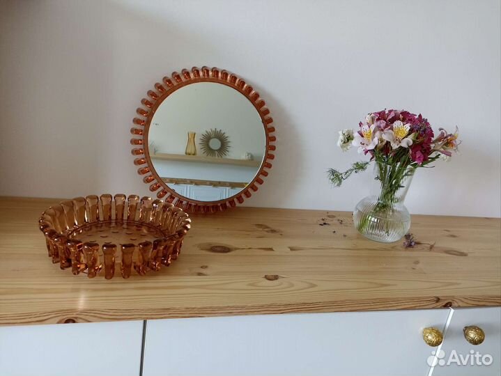 Зеркало и фруктовница Салаватстекло