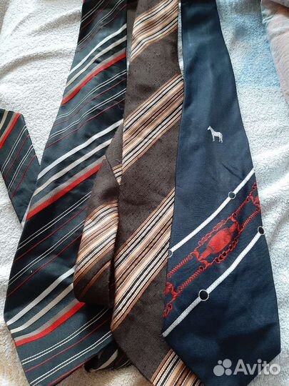 Галстук мужской зеленый,коричневый,полоска