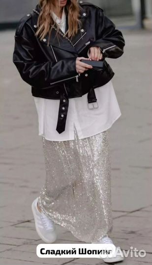 Юбка длинная с пайетками