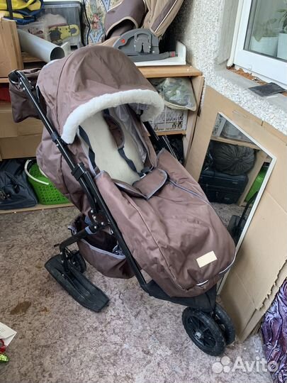 Детские зимние санки коляска