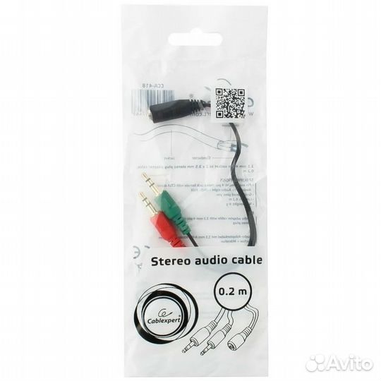 Аудио разветвитель 2x jack 3.5 3p (папа) - jack