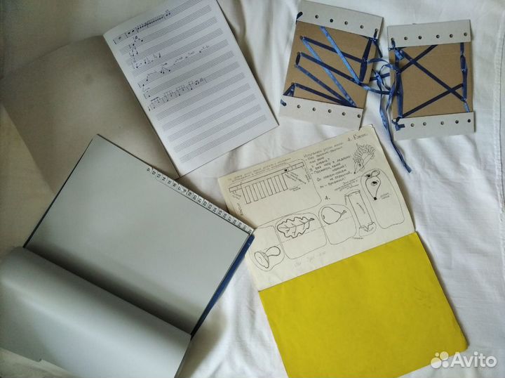 Нотная тетрадь, папка, обложка, поделки из бумаги