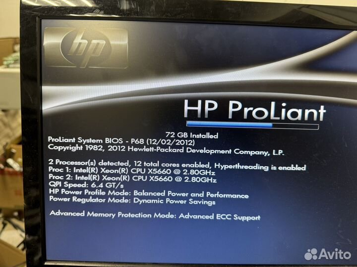 HP dl360 gen7 2xCPU 72Gb ram