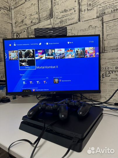 Sony PS4 Slim 1Tb + 2 Оригинальных Геймпада