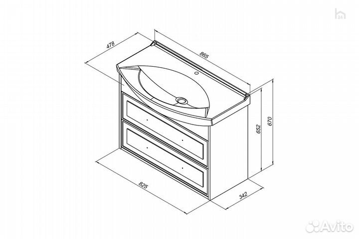 Тумба под раковину для ванной 85 Остин