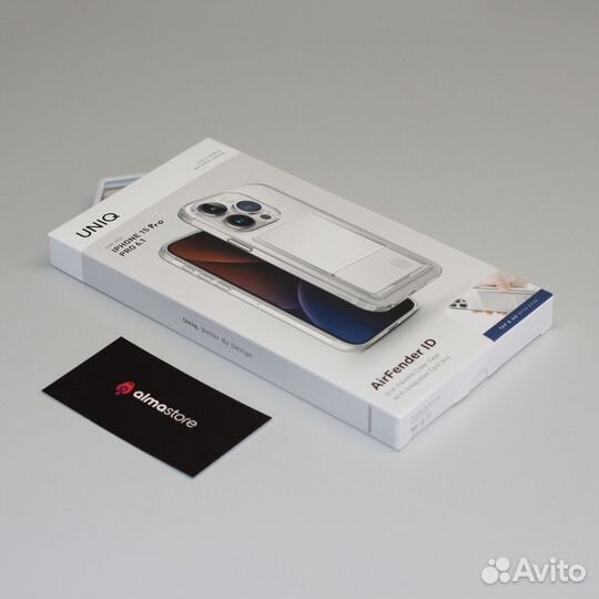 Чехол iPhone 15 Pro Uniq AirFender ID Card / Clear