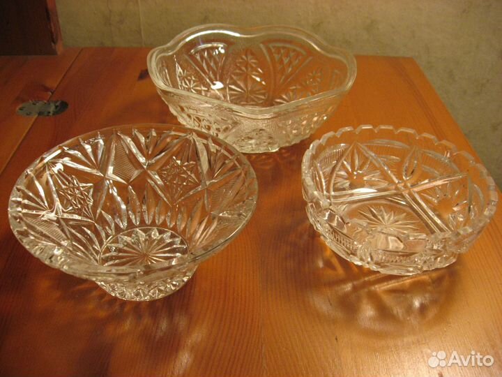 Хрусталь рюмки, салатницы, конфетницы