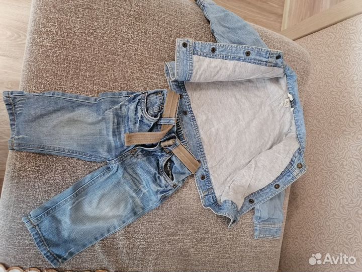 Джинсовый костюм для мальчика 74