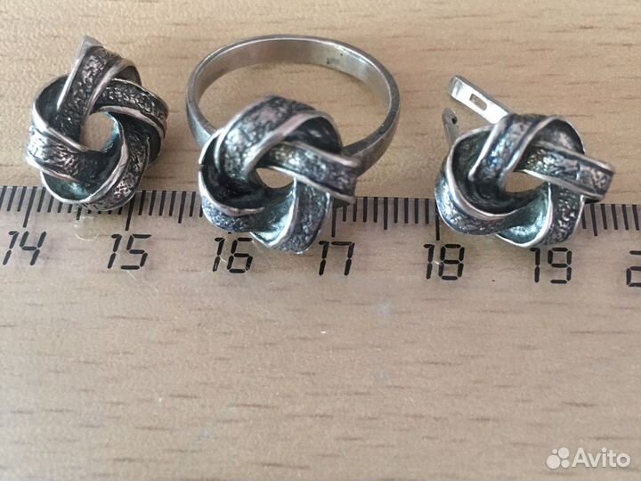 Серьги серебро 925 пр СССР