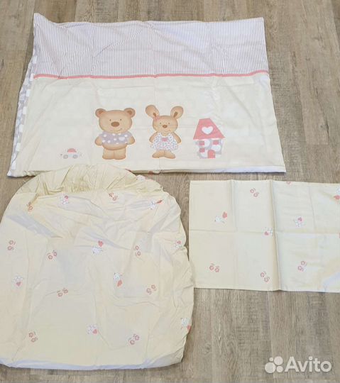 Бортики в детскую кроватку + постельное бельё