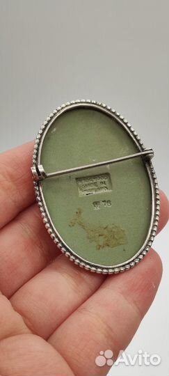 Брошь Wedgwood Jasperware, Англия, серебро 925 п